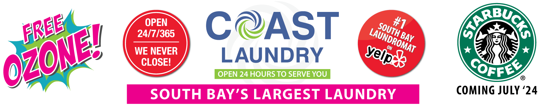 Coast Laundry - South Bay's Largest Laundromat - Free Ozone