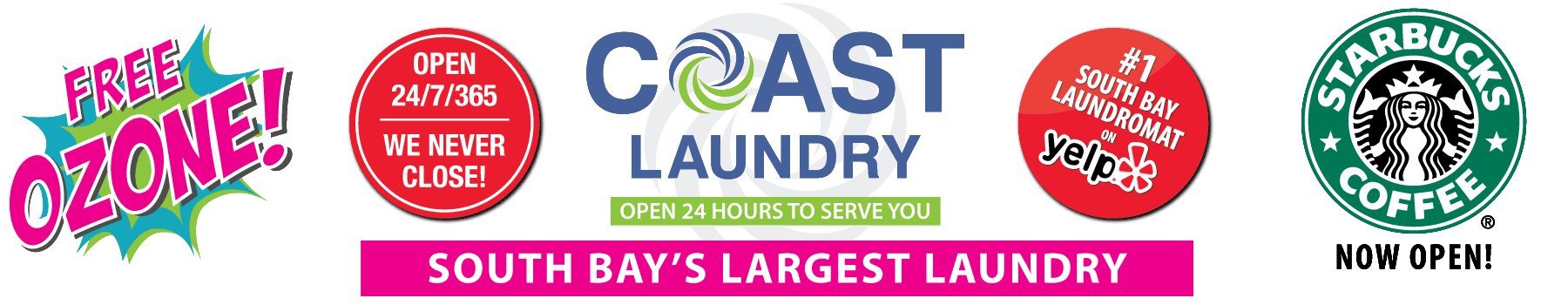 Coast Laundry - South Bay's Largest Laundromat - Free Ozone